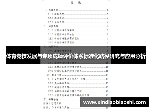 体育竞技发展与专项成绩评价体系标准化路径研究与应用分析